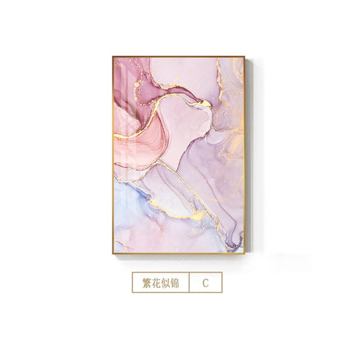 Nordic Purple Pink Canvas Painting