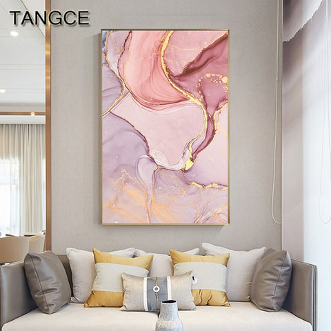 Nordic Purple Pink Canvas Painting