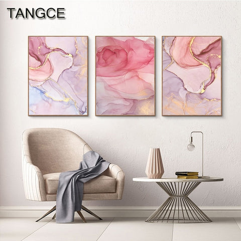 Nordic Purple Pink Canvas Painting