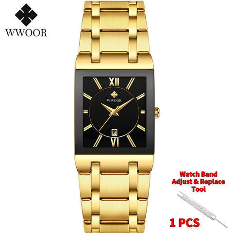 Gold Square Men's Watches