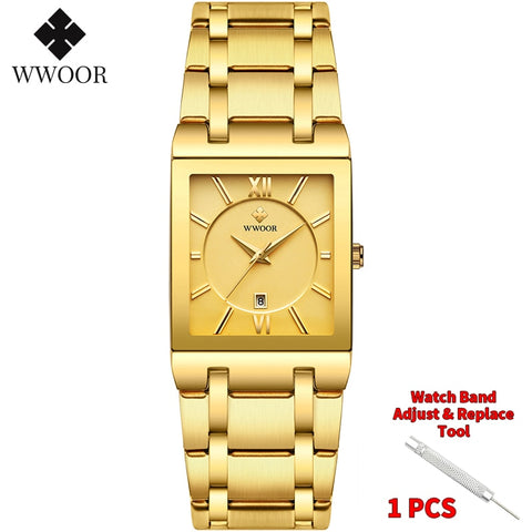 Gold Square Men's Watches