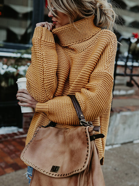 2022 Women Pullover Thick Autumn Winter Clothes Warm Knitted Oversized