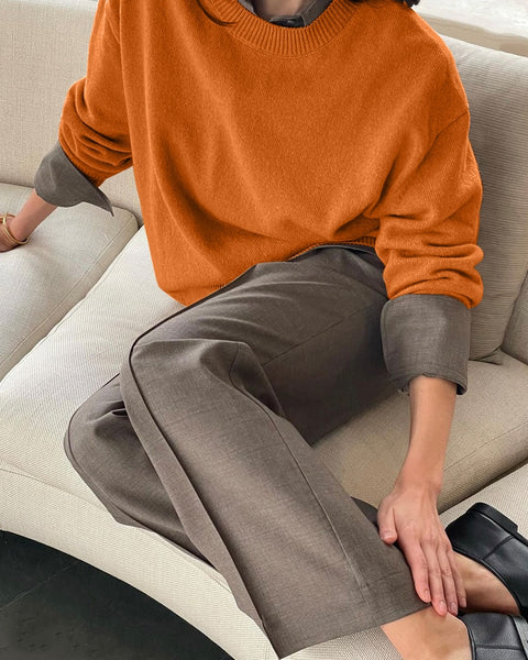 Winter Warm Knitted O Neck Sweater Women 2022 Korean Elegant Basic