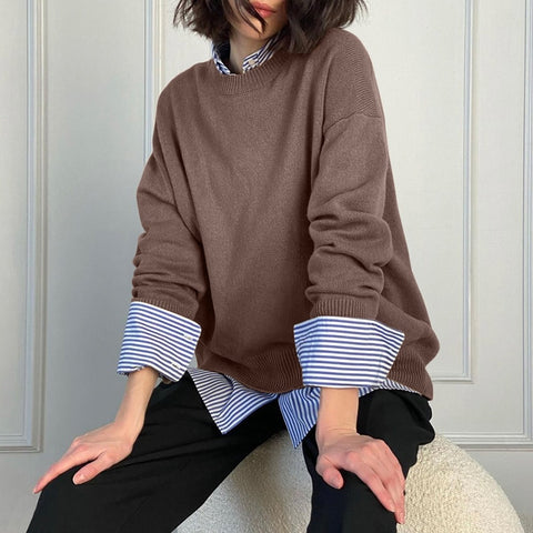 Winter Warm Knitted O Neck Sweater Women 2022 Korean Elegant Basic