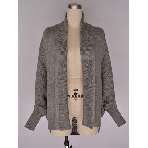 Fitshinling Oversized Sweater Cardigan Female Clothes Patchwork Batwing Sleeve Long Outerwear Women Winter Big Size Jacket Coat