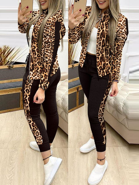 2022 Women's Tracksuit Zipper Top And Pants Casual Sport Suit