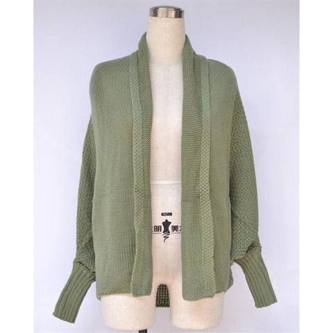 Fitshinling Oversized Sweater Cardigan Female Clothes Patchwork Batwing Sleeve Long Outerwear Women Winter Big Size Jacket Coat