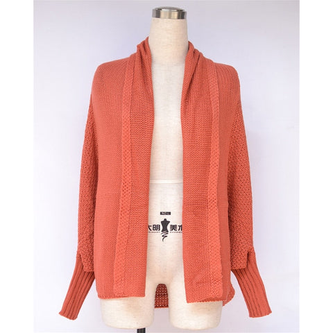 Fitshinling Oversized Sweater Cardigan Female Clothes Patchwork Batwing Sleeve Long Outerwear Women Winter Big Size Jacket Coat