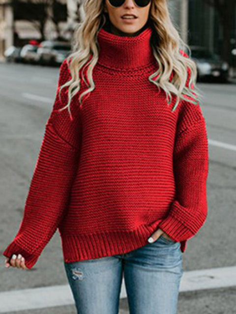 2022 Women Pullover Thick Autumn Winter Clothes Warm Knitted Oversized