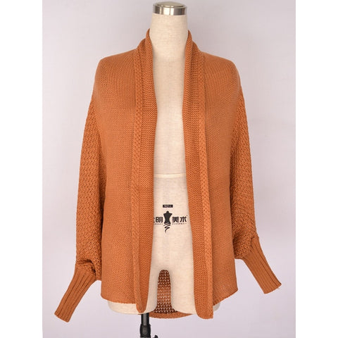 Fitshinling Oversized Sweater Cardigan Female Clothes Patchwork Batwing Sleeve Long Outerwear Women Winter Big Size Jacket Coat