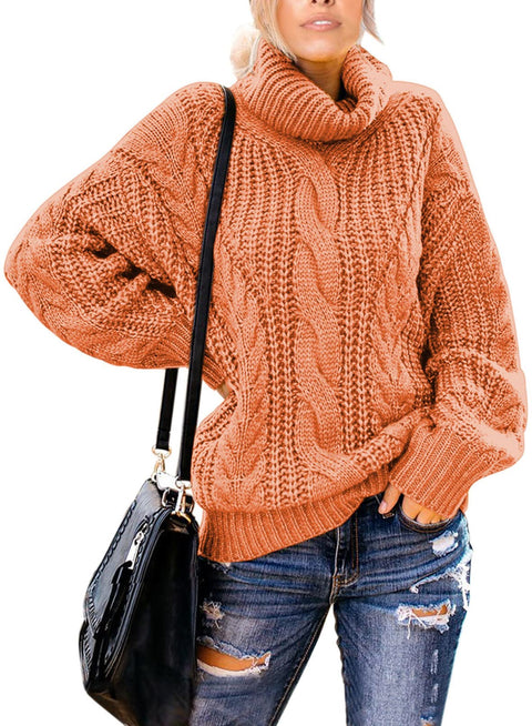 Vollonce Women's Cable Knit Jumper Chunky