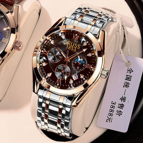 Automatic movement watch men's calendar pointer