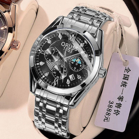 Automatic movement watch men's calendar pointer