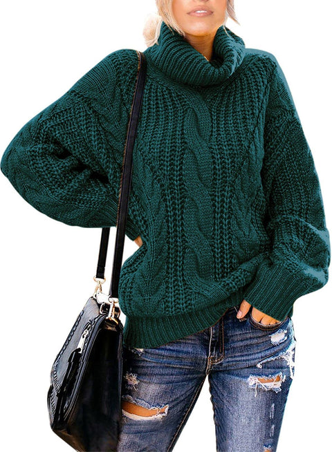 Vollonce Women's Cable Knit Jumper Chunky