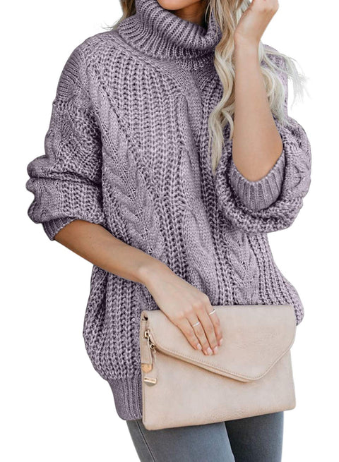 Vollonce Women's Cable Knit Jumper Chunky