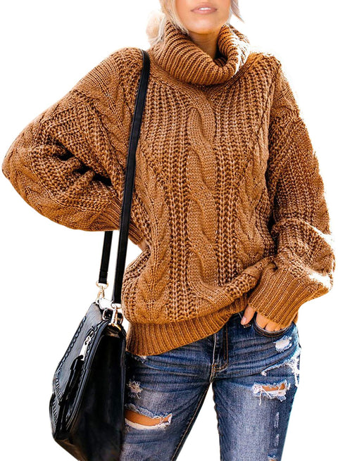 Vollonce Women's Cable Knit Jumper Chunky
