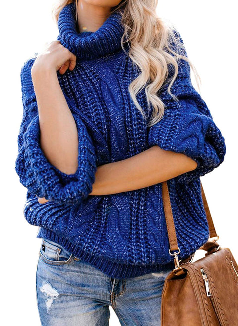 Vollonce Women's Cable Knit Jumper Chunky