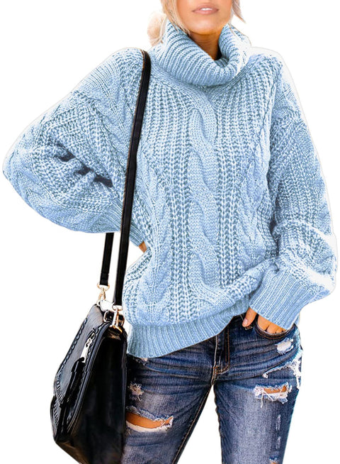 Vollonce Women's Cable Knit Jumper Chunky