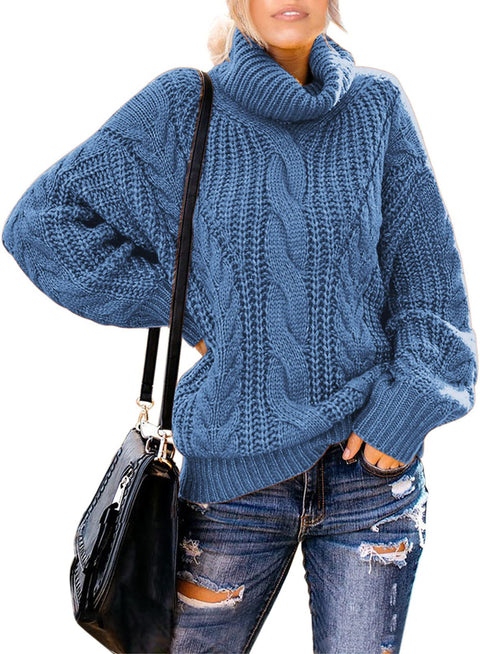 Vollonce Women's Cable Knit Jumper Chunky
