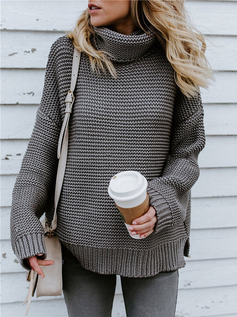 2022 Women Pullover Thick Autumn Winter Clothes Warm Knitted Oversized