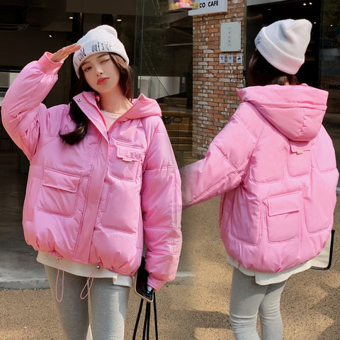 European Station 2022 Winter New Small Cotton Clothes Women's Hooded Bread