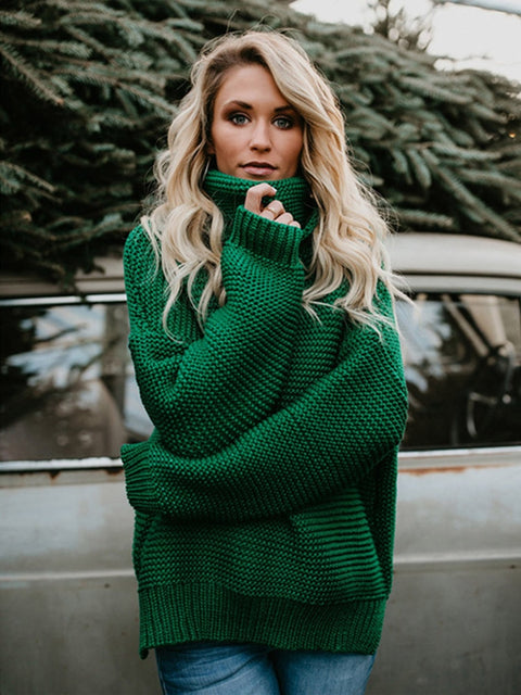 2022 Women Pullover Thick Autumn Winter Clothes Warm Knitted Oversized