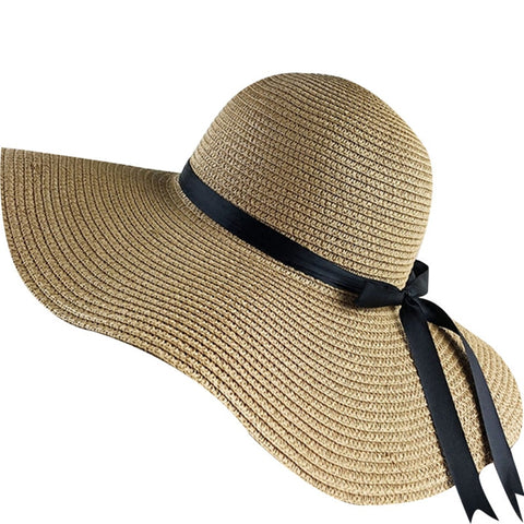 Simple Foldable Girls Straw Hat Sun Hat