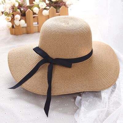 Simple Foldable Girls Straw Hat Sun Hat