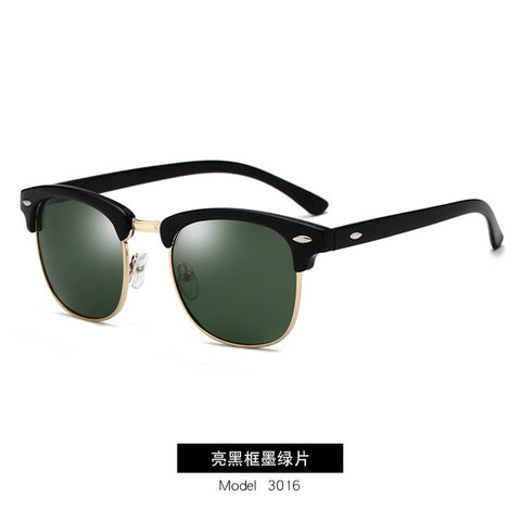 Polarized Semi-Rimless Classic Sunglasses