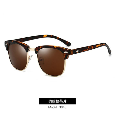 Polarized Semi-Rimless Classic Sunglasses