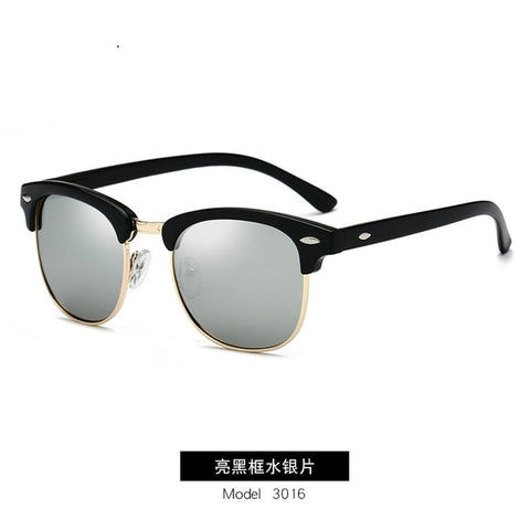 Polarized Semi-Rimless Classic Sunglasses