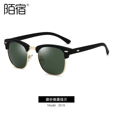 Polarized Semi-Rimless Classic Sunglasses