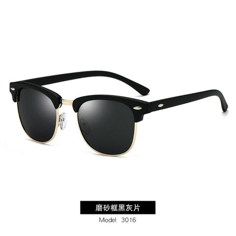 Polarized Semi-Rimless Classic Sunglasses