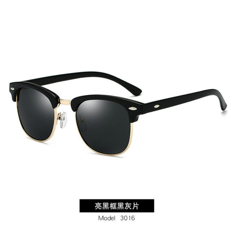 Polarized Semi-Rimless Classic Sunglasses