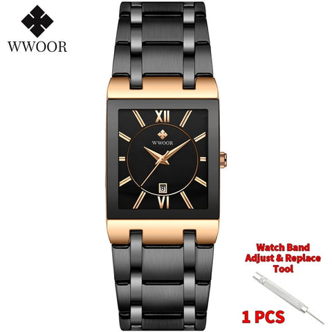 Golden Quartz Stainless SteelWrist Watch