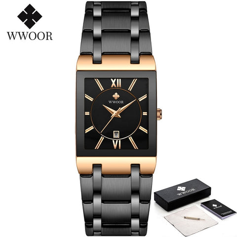 Golden Quartz Stainless SteelWrist Watch