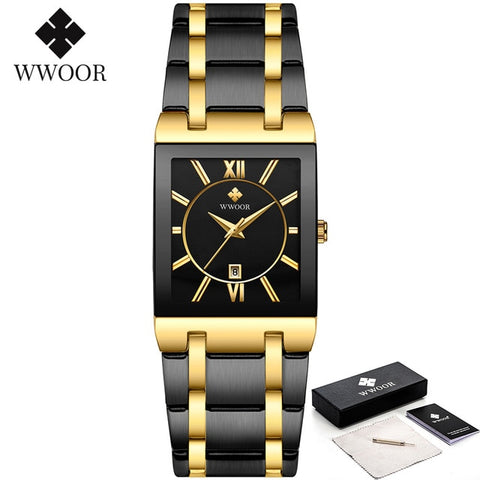 Golden Quartz Stainless SteelWrist Watch