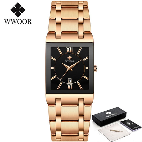 Golden Quartz Stainless SteelWrist Watch