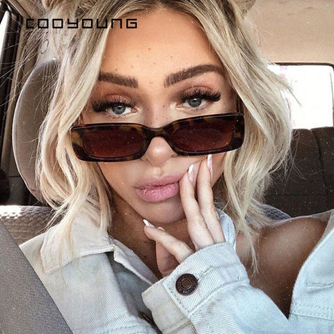 COOYOUNG Small Rectangle Sunglasses