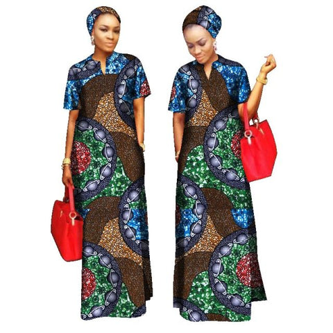 2022 African Styles  100% Cotton  Long Dress for Women