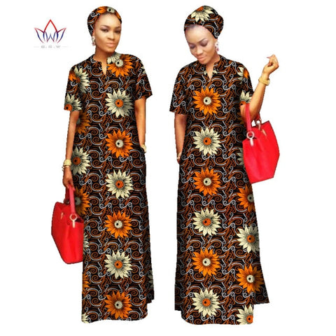 2022 African Styles  100% Cotton  Long Dress for Women