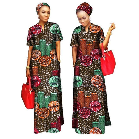2022 African Styles  100% Cotton  Long Dress for Women