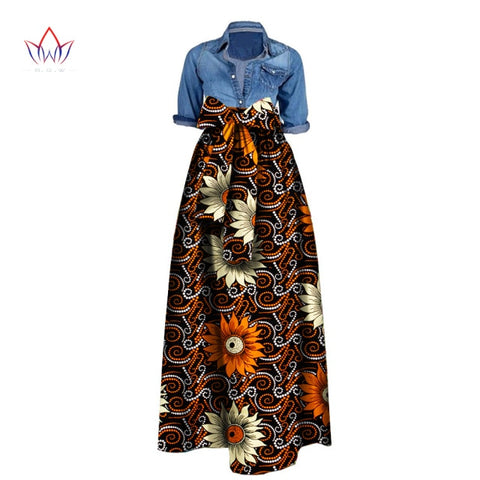 Summer Woman Long Maxi Skirt African Dashiki  For Women