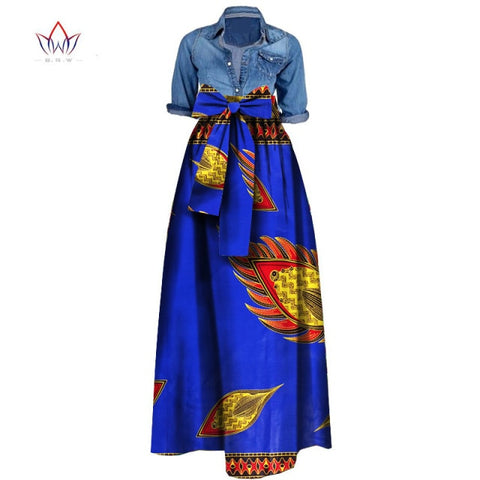Summer Woman Long Maxi Skirt African Dashiki  For Women