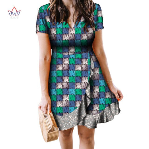 Summer Print Draped Dresses For Women