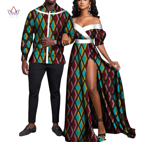 African Print Long Patchwork Dresses for Women