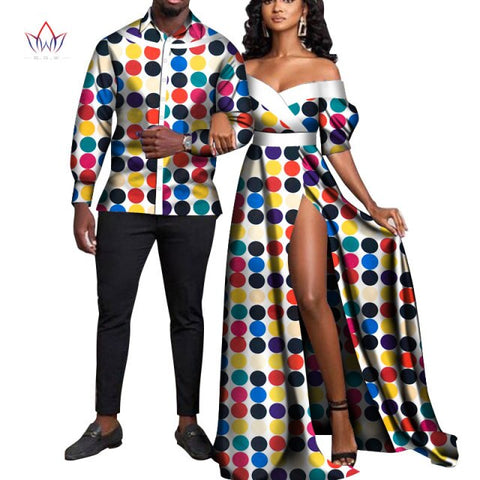 African Print Long Patchwork Dresses for Women