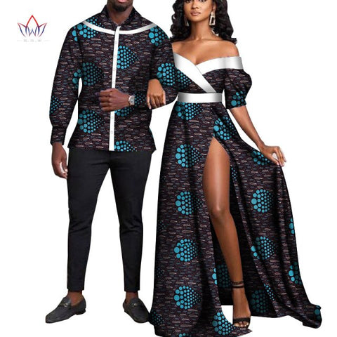 African Print Long Patchwork Dresses for Women