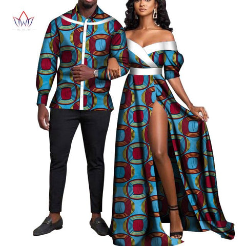 African Print Long Patchwork Dresses for Women