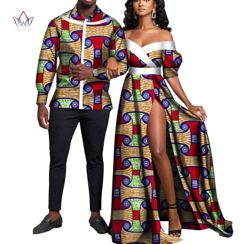 African Print Long Patchwork Dresses for Women